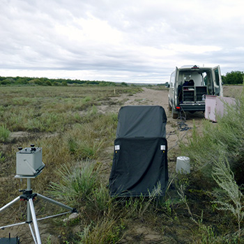 Monitoring equipment being set up.