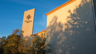 Image of the exterior of Skeen Library