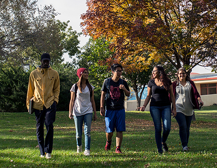 Walking students